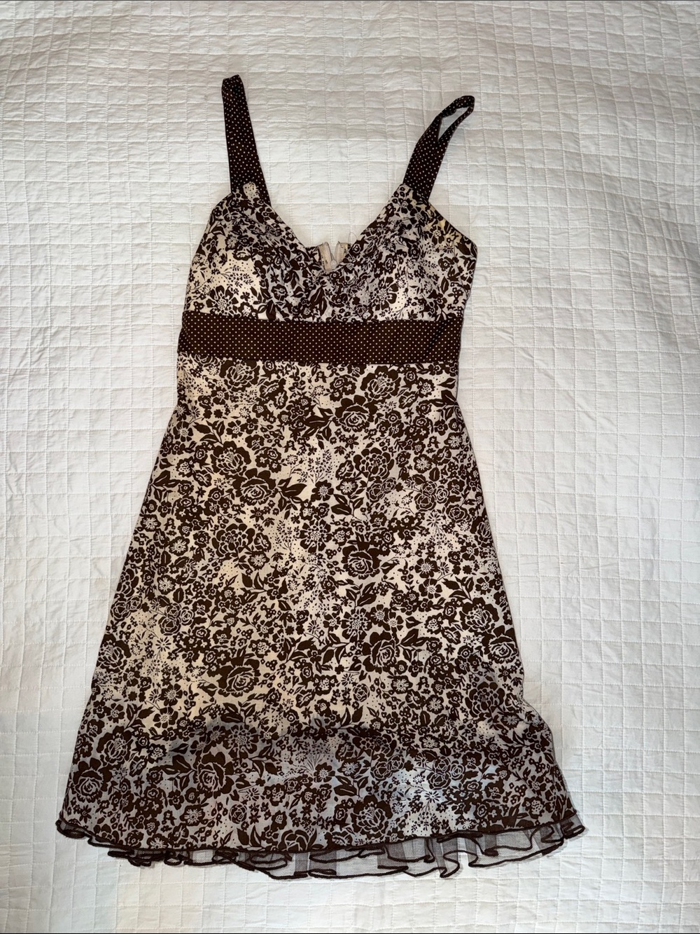 Speechless Brown and Cream Floral Mini Dress